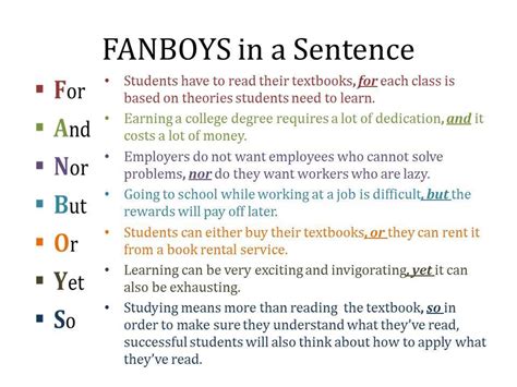 This way children will learn how the sentence is constructed. . What is a compound sentence fanboys